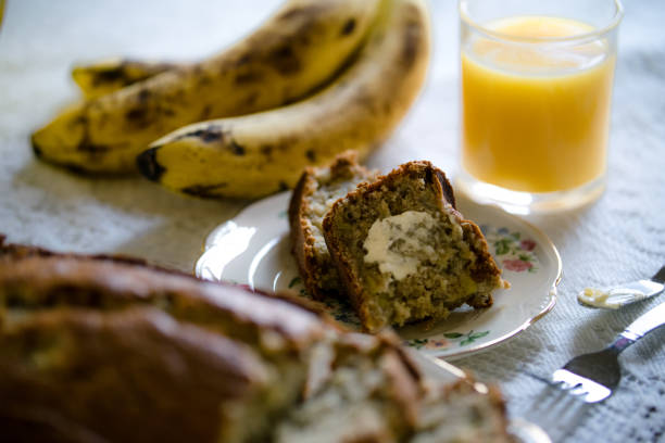 Banana Bread Loaf on Table