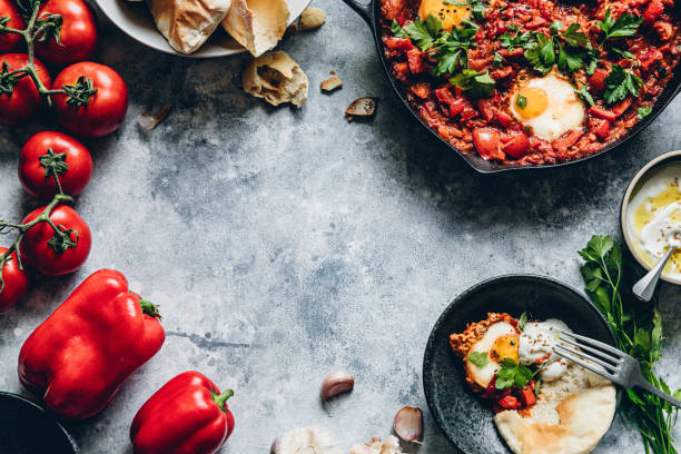 istock Homemade delicious shakshuka with egg 1266800837