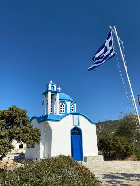 Small Greek church stock photo