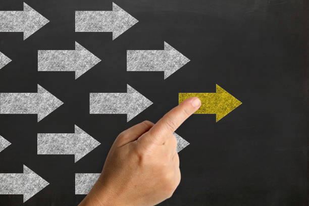 istock Leadership business competition drawing blackboard arrow 1266806284