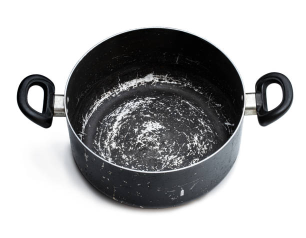 istock Black used pot isolated on white 1266807194