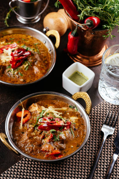 istock Indian food on a dark background 1266810000