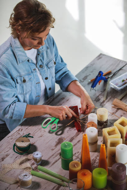 istock Putting effort into candle crafts 1266810619