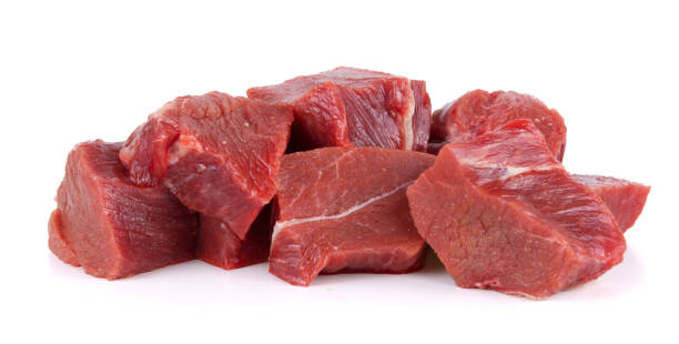 istock raw tasty beef isolated on white background 1266811722