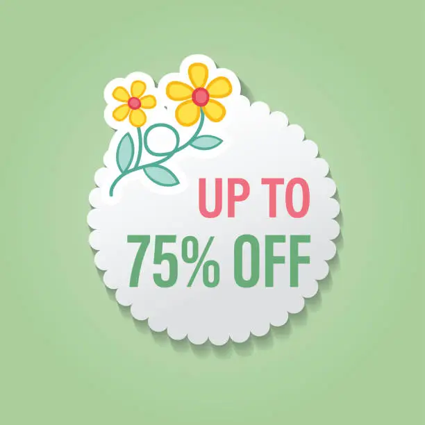 Vector illustration of Cute Flower Store Banners And Sale Stickers