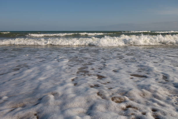 istock Foamy shore. Tidal bore. Beach. Boring sea. 1266826074