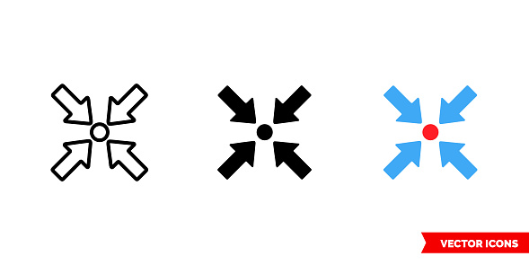 Point icon of 3 types. Isolated vector sign symbol.