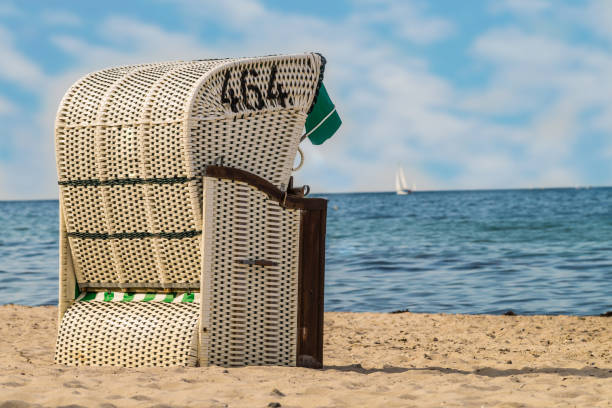 Beachchair on a beautiful summer day at baltic sea in hohwacht.