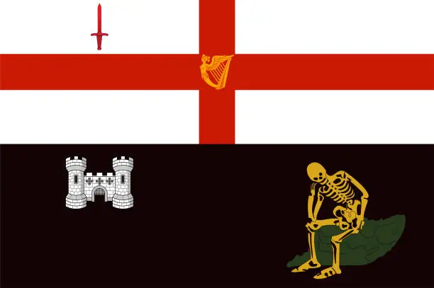 Vector illustration of Flag of City Derry of Ireland