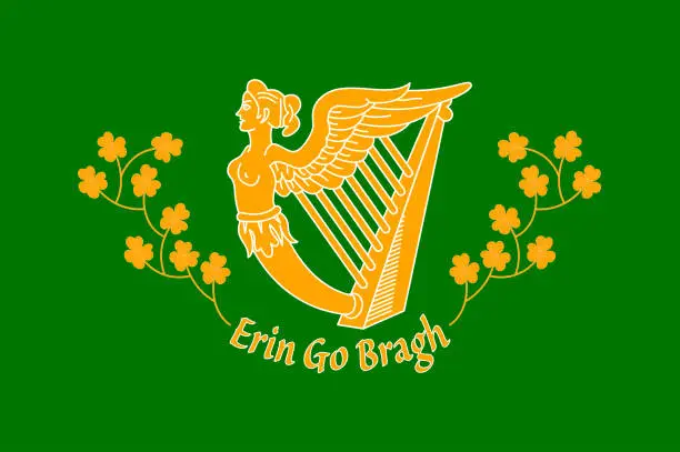 Vector illustration of Flag of Irish-American ethnic group
