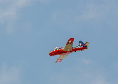 Duxford, Cambridgeshire / UK - September 2014: A BAC Jet Provost trainer aircraft used by the Royal Air Force from 1955 to 1993