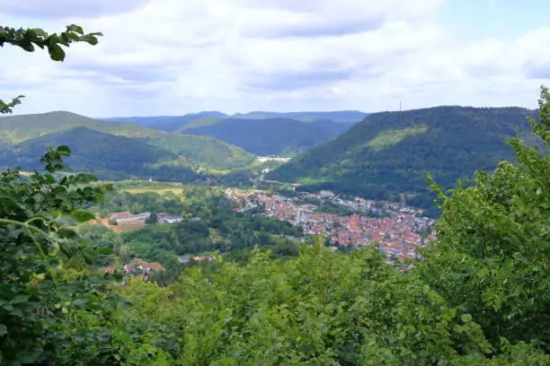 Beautiful view over the village Annweiler at Trifels, Germany