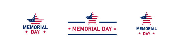 Memorial day, simple icon set. Flag usa concept illustration in vector flat Memorial day, simple icon set. Flag usa concept illustration in vector flat style. memorial day weekend stock illustrations