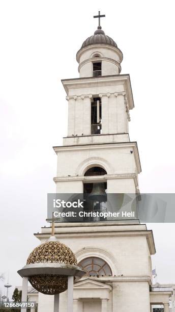 Church Bell Tower In The Center Of Chisinau Moldova Stock Photo - Download Image Now