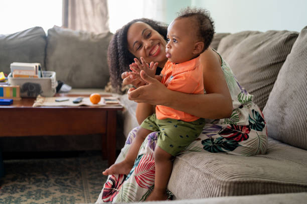 istock Black mother and son having a good time together 1266851493
