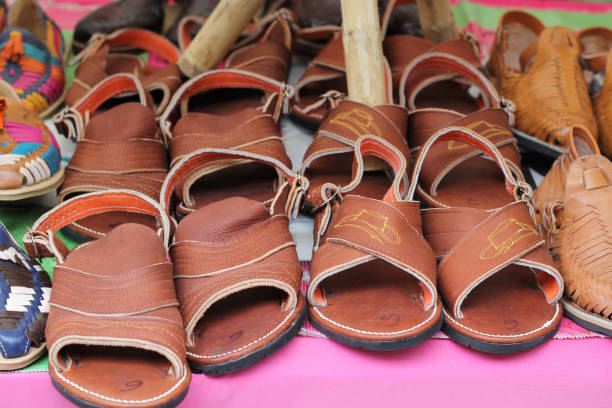 istock handmade leather and fur sandals shoes 1266856256
