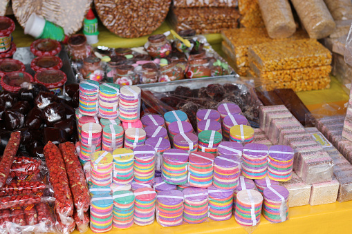 the view of multiple typical Mexican sweets