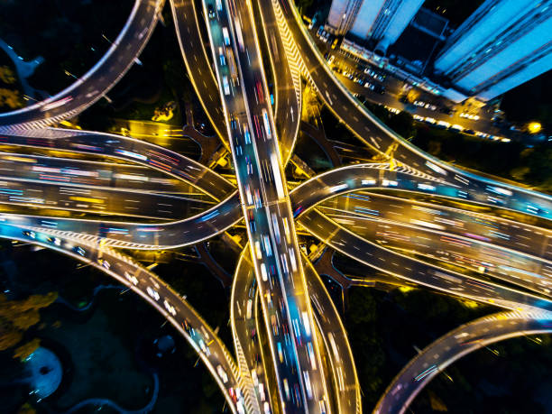 istock Highway junction aerial view 1266856957