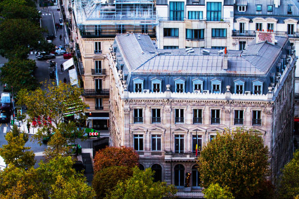Aerial View of Paris apartments
