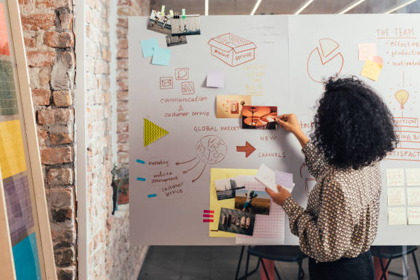 Creative Professional Creating a Mood Board at the Office