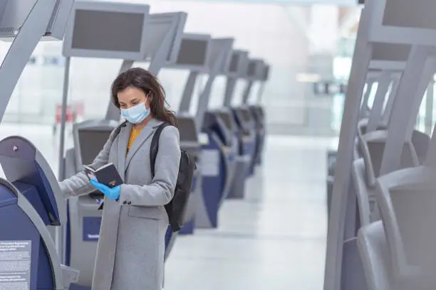 Photo of Checking in at the airport during COVID-19 pandemic