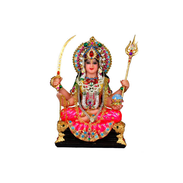 istock Hindu goddess Aumadavi  on a white background 1266862101