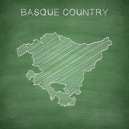 Basq State Map Basque Country Map Drawn On Chalkboard Blackboard Stock Illustration ...