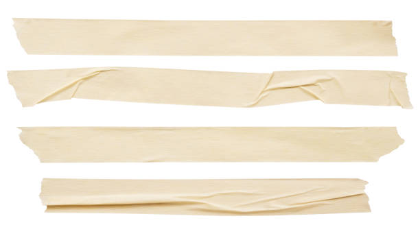 istock Yellow adhesive paper tape set collection isolated on white background 1266868310