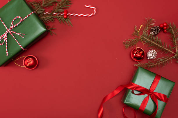 istock Christmas presents on dark background 1266868600