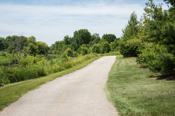 istock Bike Path in Nature Reserve: Aurora, Illinois 1266869947