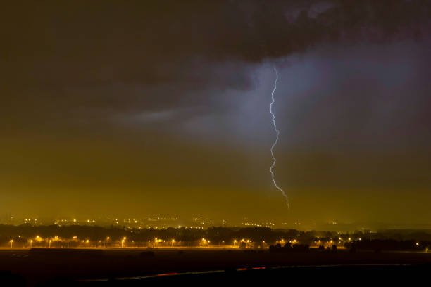 istock Lightning in the sky at night. 1266873059