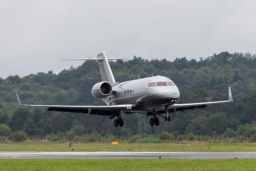 luiz eduardo magalhes, bahia, brazil - june 6, 2023: Beechcraft B200GT King Air aircraft seen taking off from an airport in western Bahia.