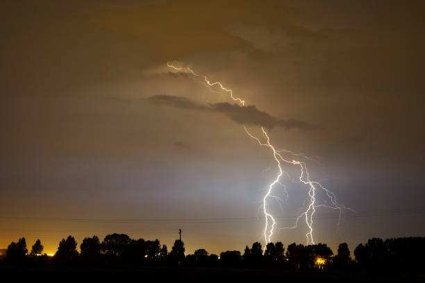 istock Lightning in the sky at night. 1266881727