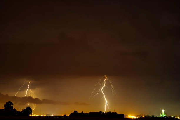istock Lightning in the sky at night. 1266882688