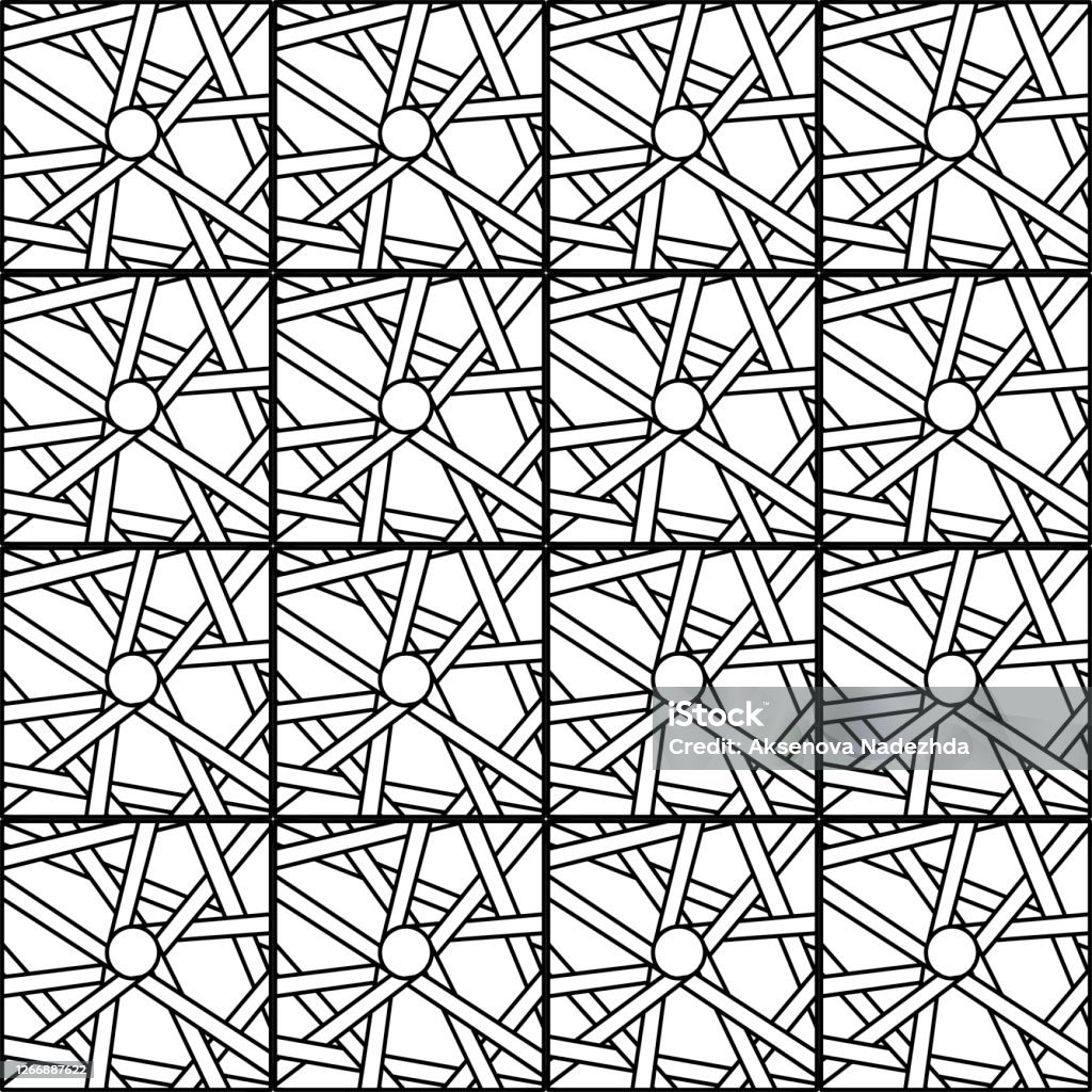 Whimsical Square Pattern Seamless Pattern Of Squares Whimsical Interlacing Of Stripes Rays ...