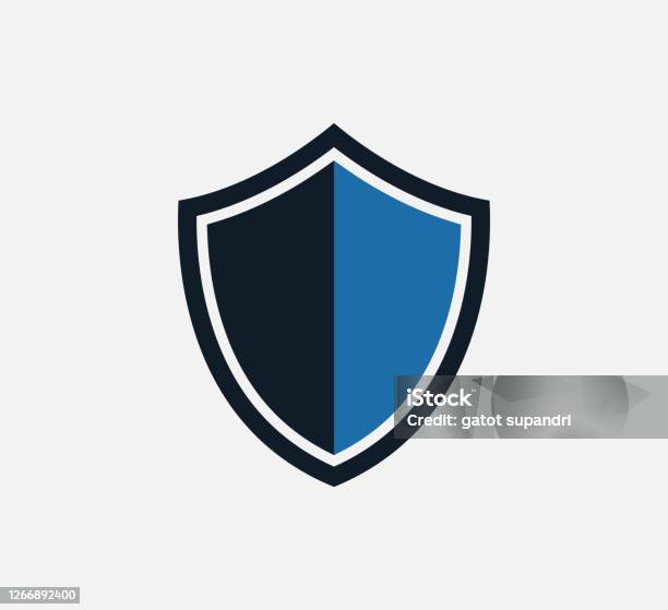 Shield And Sword Icon Vector Logo Design Template Stock Illustration - Download Image Now - Shielding, Shield, Icon