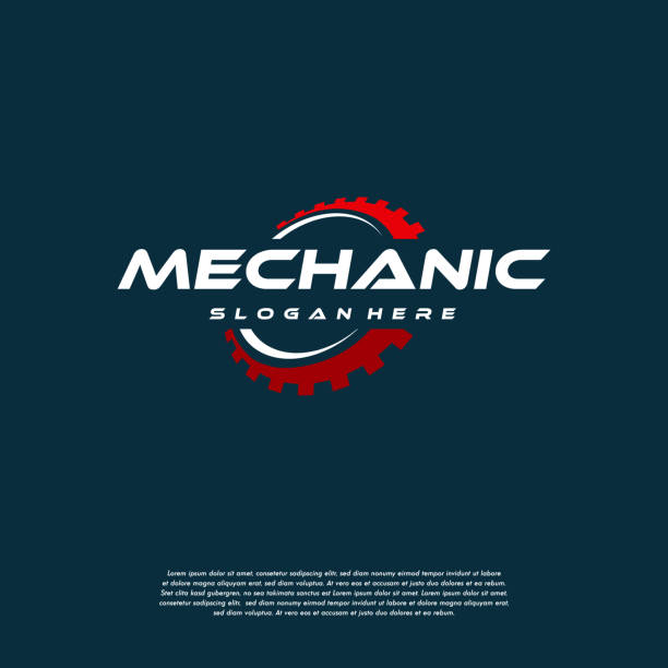 illustrations, cliparts, dessins animés et icônes de logo gear conçoit le modèle vector, symbole de logo mechanic, modèle d’icône de symbole de logo - engin de chantier
