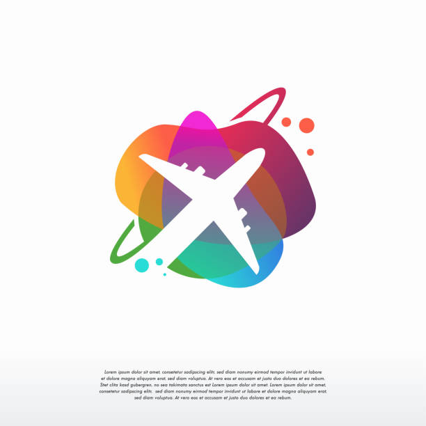 Color Fly logo designs concept vector, Colorful Plane Travel logo template Color Fly logo designs concept vector, Colorful Plane Travel logo template travel agencies stock illustrations