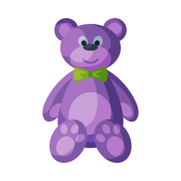 illustrations, cliparts, dessins animés et icônes de teddy bear bébé jouet, jouet mignon farci pour toddler kids flat vector illustration - plaything