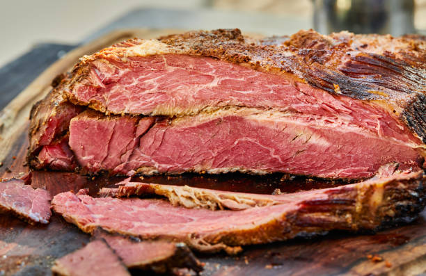 istock Slow smoke sliced beef brisket bbq southern style 1266896458