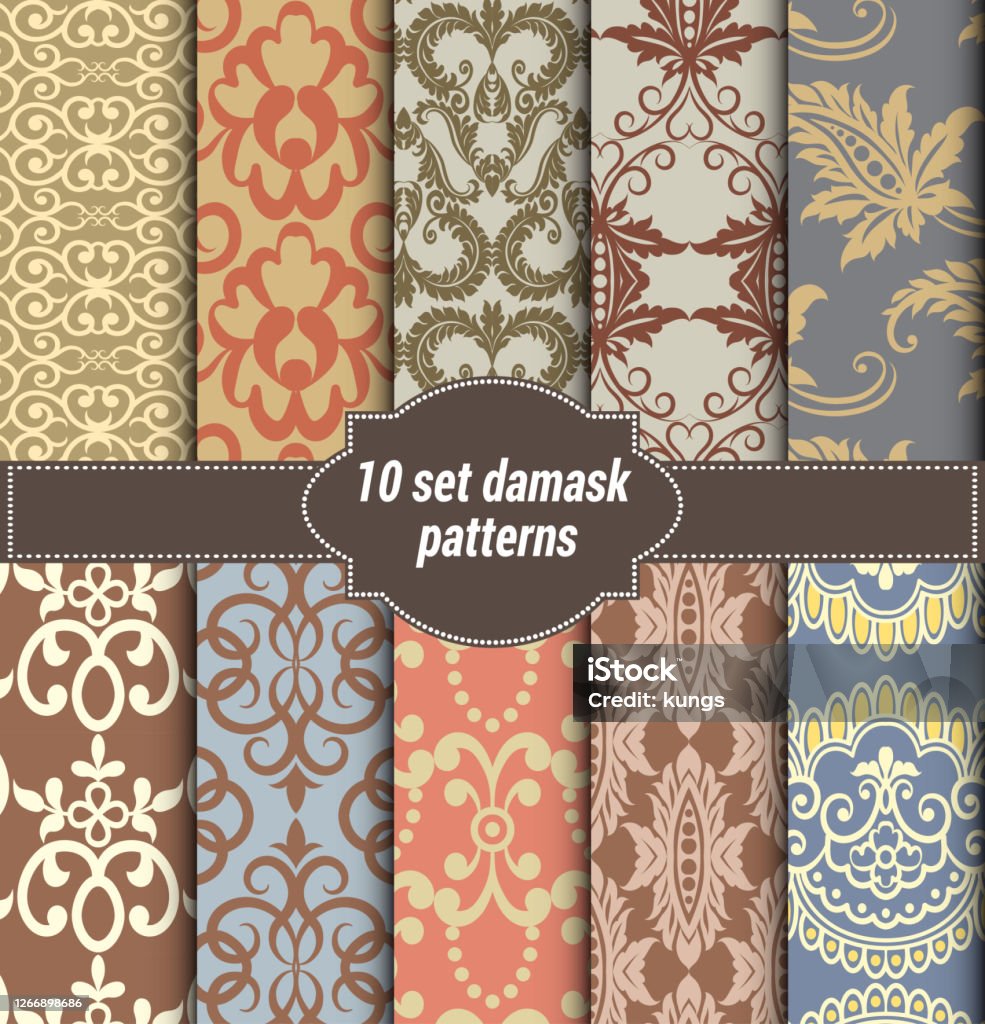 Historic Pattern Styles Collection Of Floral Patterns For Making Seamless Wallpapers Vintage ...