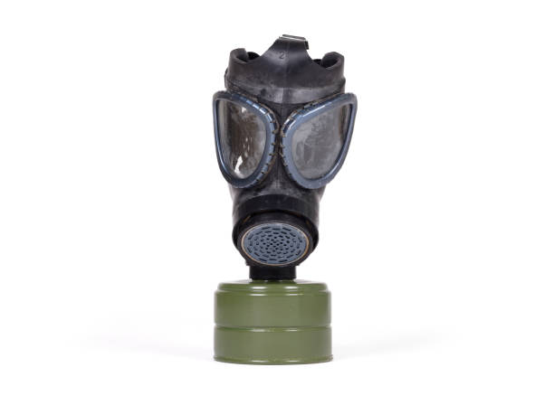 istock Vintage gasmask isolated on a white background - Green filter 1266899498