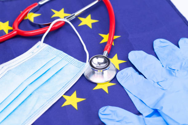 Pandemic protection in Europe stock photo