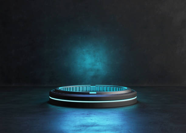 istock Abstract background, Futuristic pedestal for product presentation 1266899565