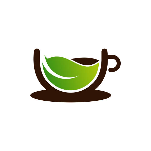 health drink logo designs concept, natural drink logo template vector illustration - herbata odchodzi stock illustrations