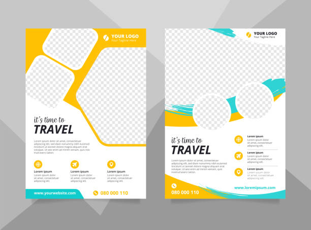 mẫu thiết kế tờ rơi du lịch kỳ nghỉ. mẫu brochure mùa hè - thiết kế bức ảnh hình minh họa sẵn có