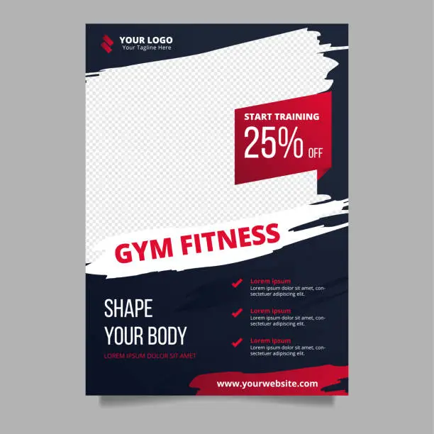 Vector illustration of Sport poster design template for gym fitness