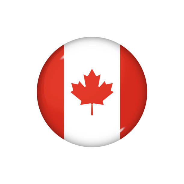 ikona błyszczącej flagicanada - toronto canada flag montreal stock illustrations