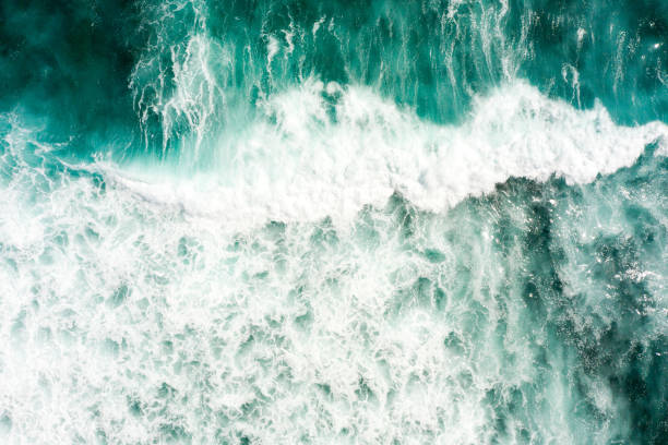 istock Ocean water surface with waves, aerial view 1266907698