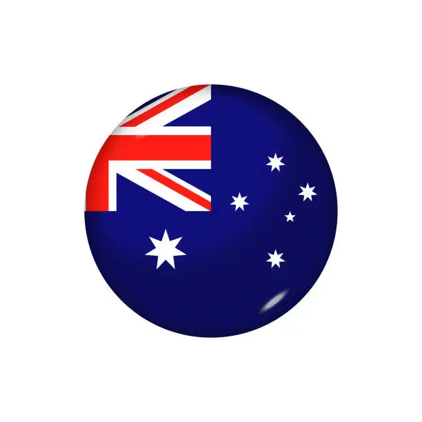 Vector illustration of Glossy flag icon ofAustralia